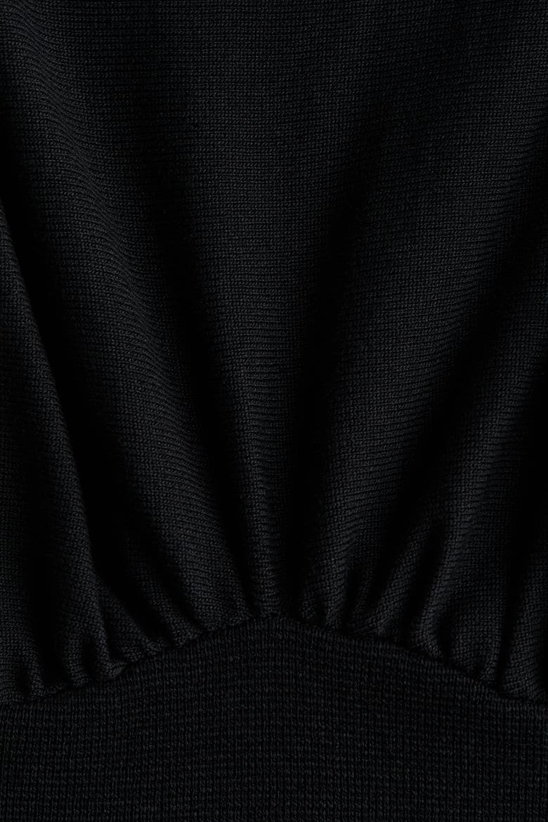 Gathered Turtleneck Dress, Alternate, color, Black