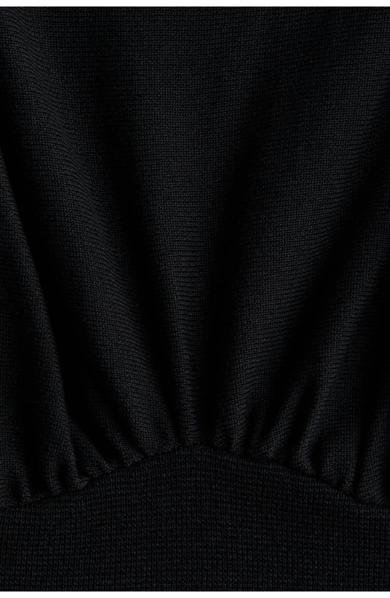 H&M Gathered Turtleneck Dress, Alternate, color, Black