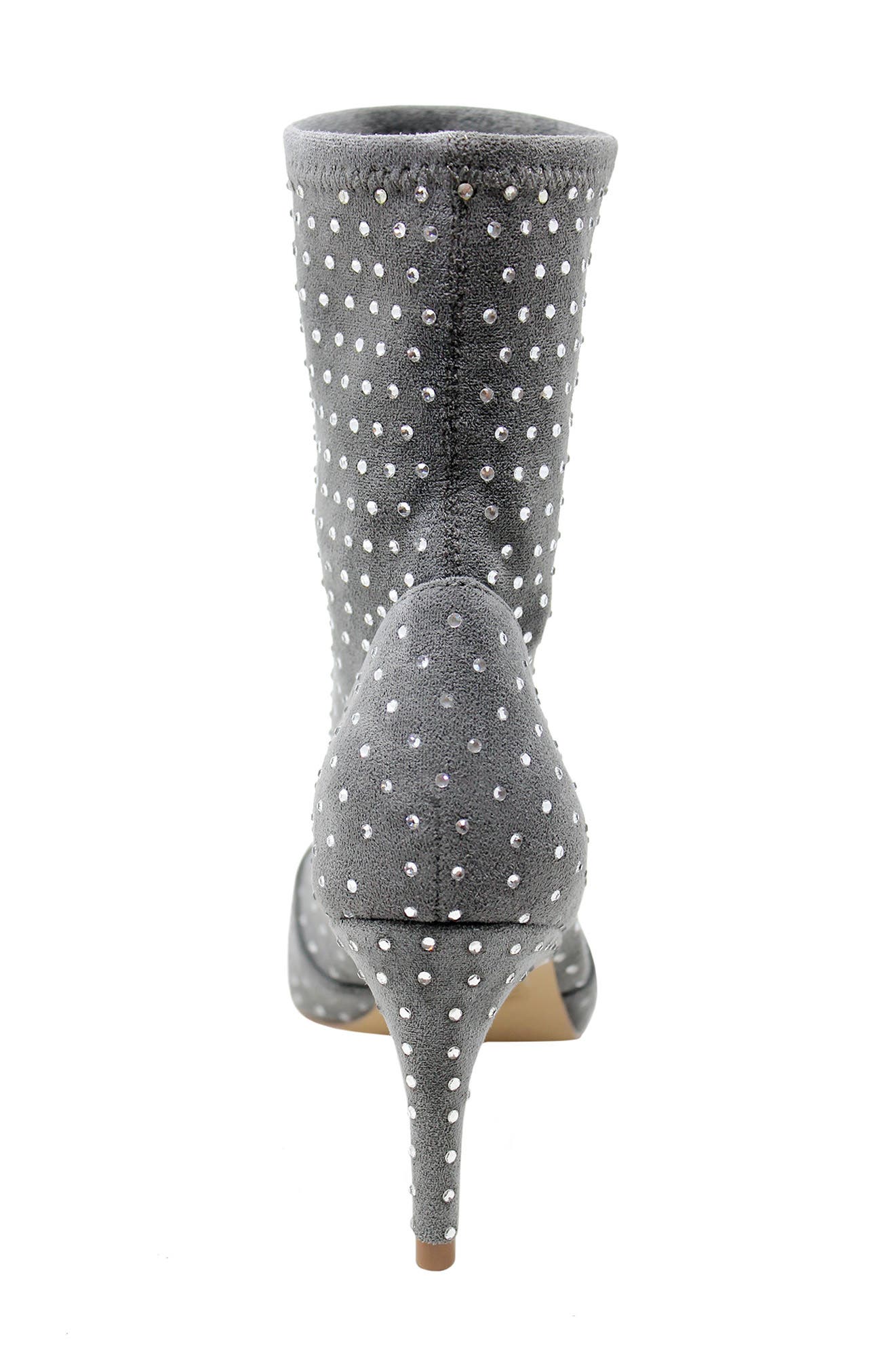 Rhinestone Personal Ankle Boot, Alternate, color, GREY SUEDE RHINESTONES
