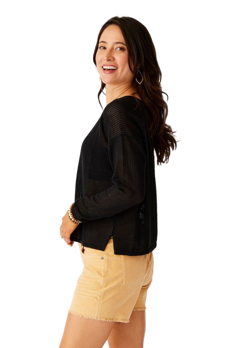 Lightweight Mesh Pullover, Alternate, color, Black