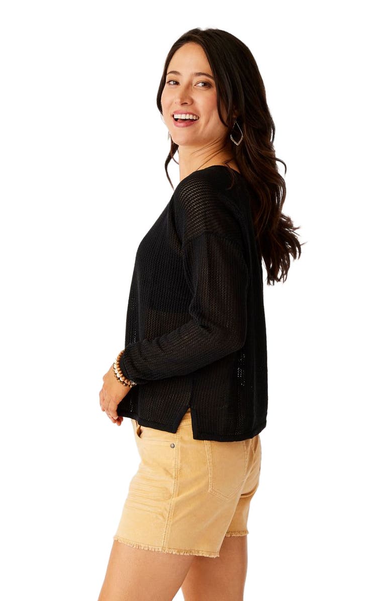 Carve Designs Lightweight Mesh Pullover, Alternate, color, Black