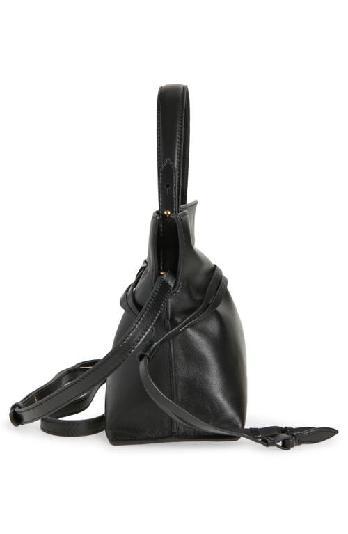 Sam Edelman Small Poppy Drawstring Leather Crossbody Bag In Black