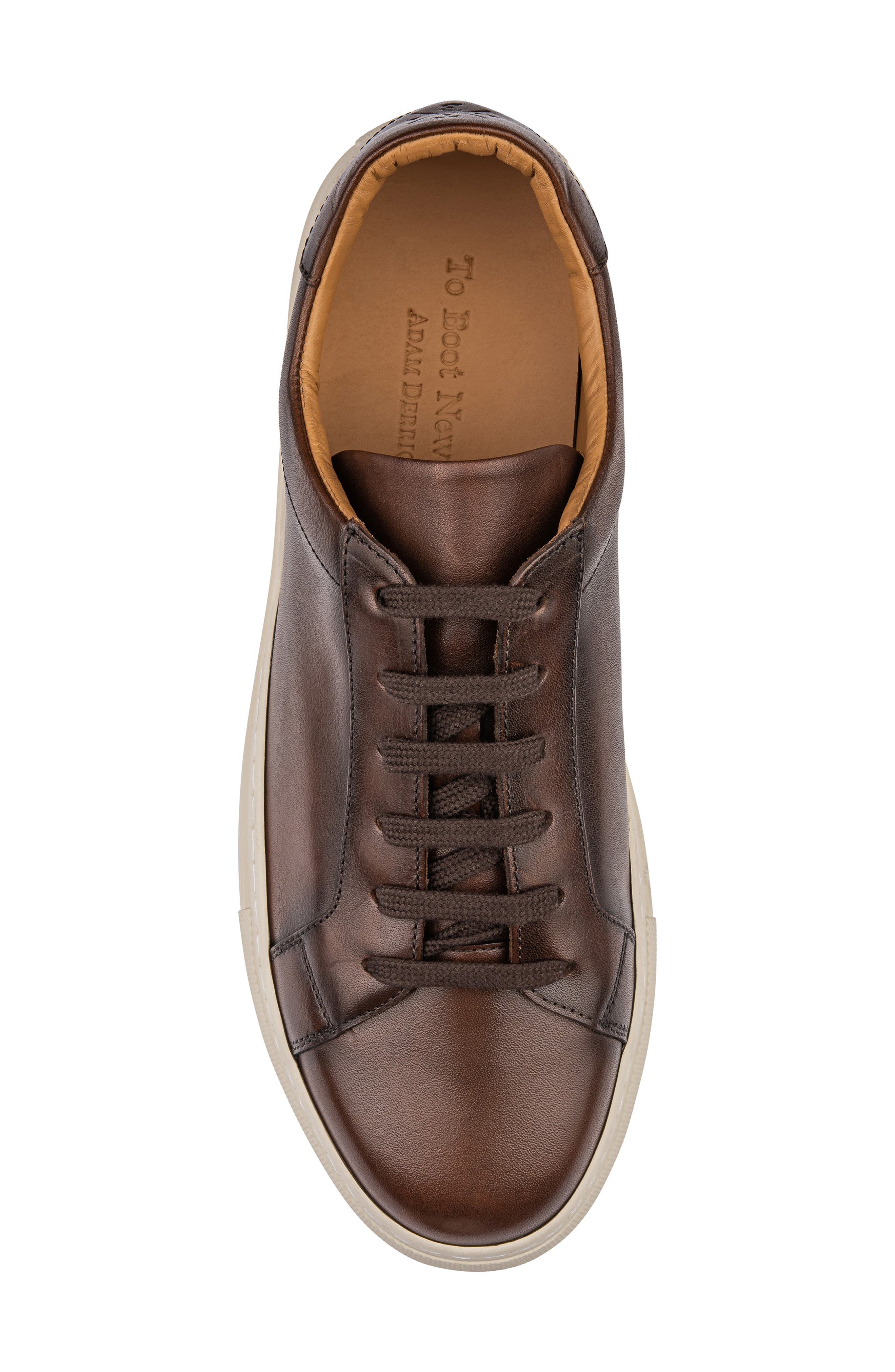 Gavin Leather Low Top Sneaker, Alternate, color, BROWN