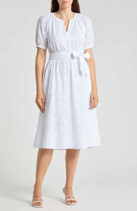 Perry Embroidered Eyelet Cotton Midi Dress