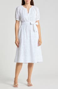 JMCLAUGHLIN Perry Embroidered Eyelet Cotton Midi Dress