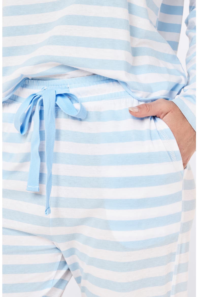 Jada Stripe Organic Cotton Pajamas, Alternate, color, CLEAR SKY/ WHITE STRIPE