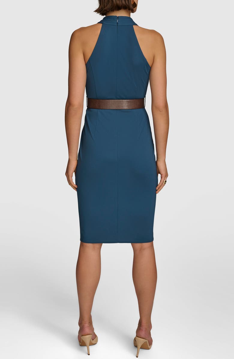 Donna Karan New York Belted Sleeveless Midi Dress, Alternate, color, 