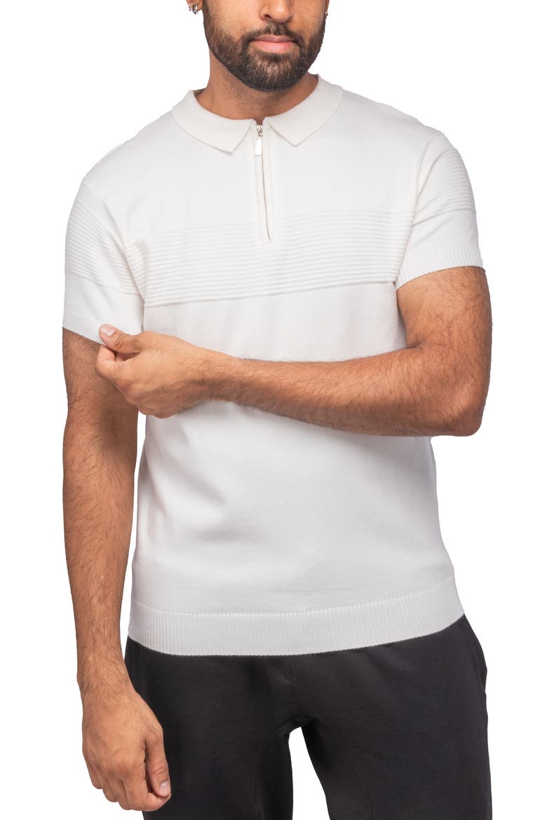 Zip Polo Sweater, Alternate, color, WHITE