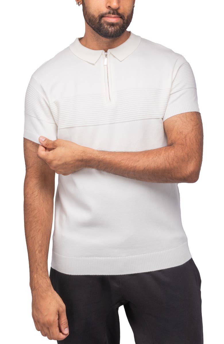 XRAY Zip Polo Sweater, Alternate, color, White