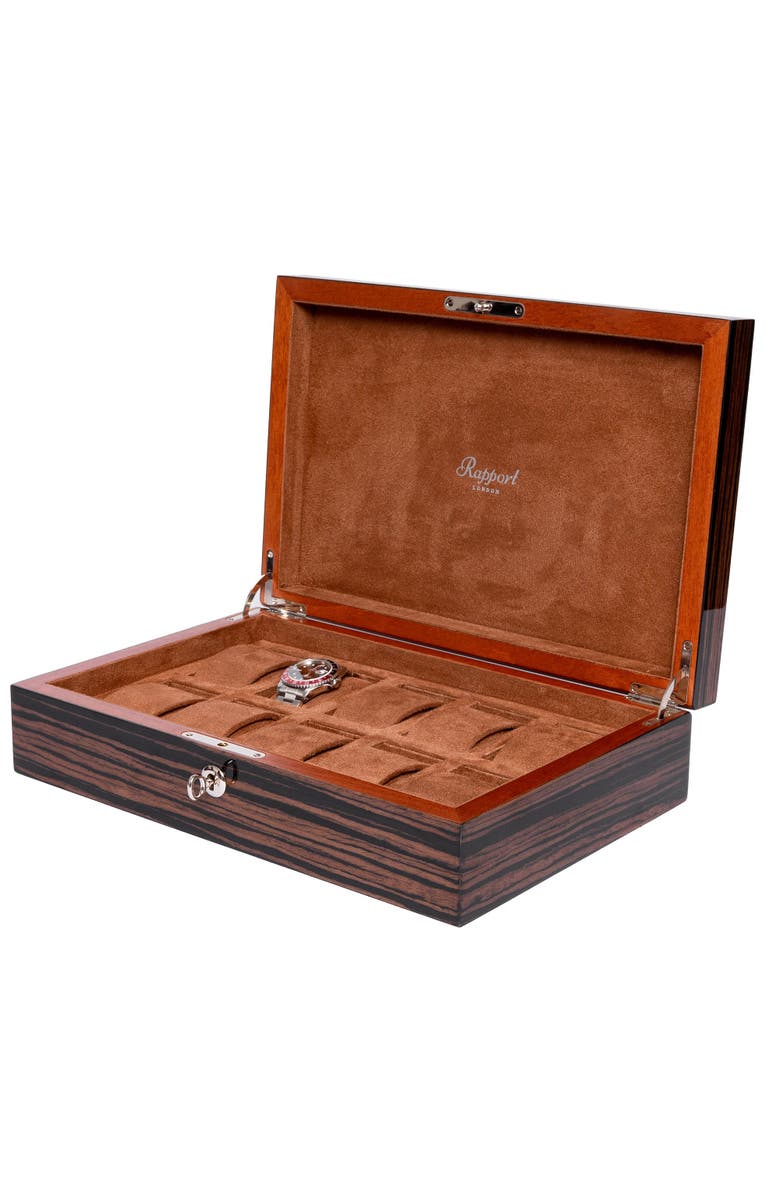 Rapport London HERITAGE TEN WATCH BOX, Alternate, color, Macassar