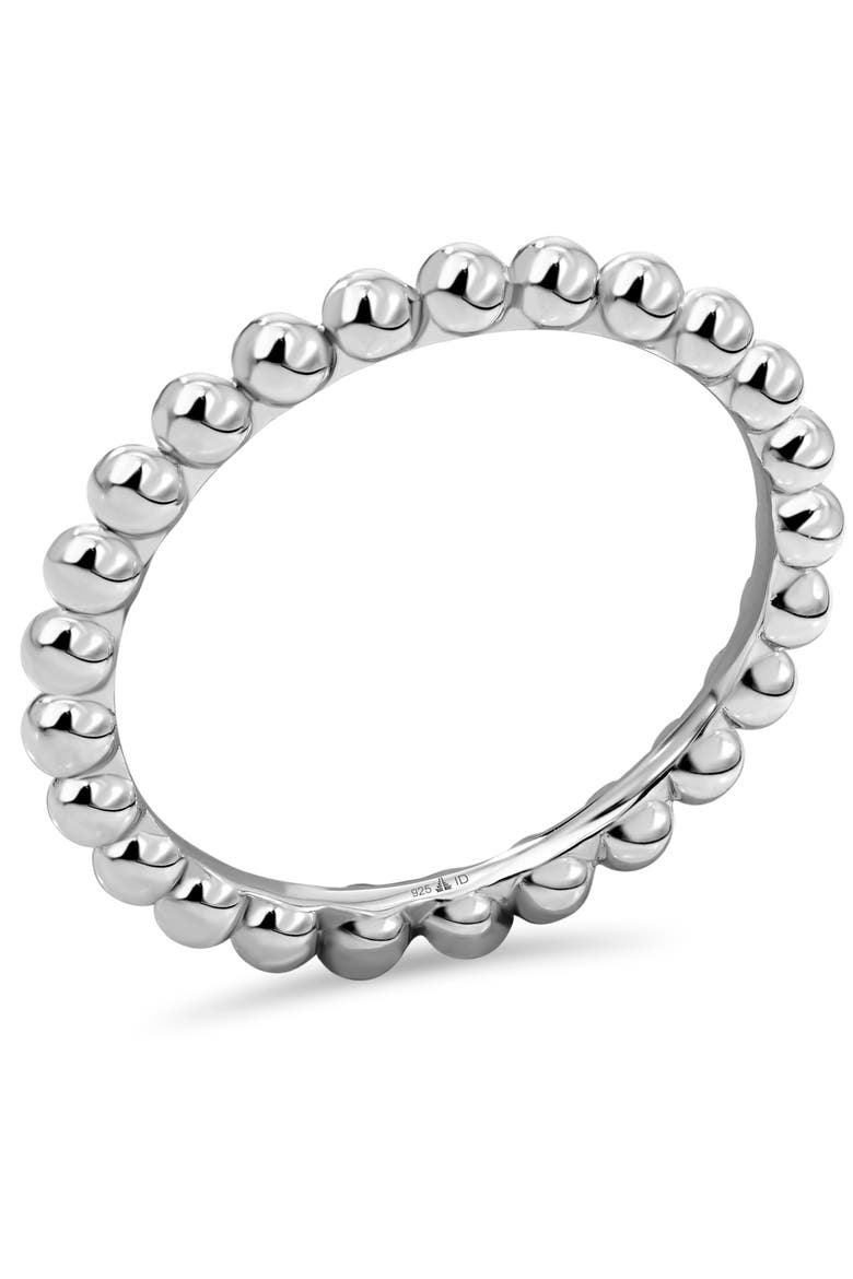 Beaded Ball Ring in Rhodium Plated Sterling Silver, 2mm, Alternate, color, Silver