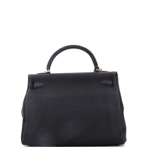 Pre-owned Hermes  Hermes Kelly Handbag Black Togo With Gold Hardware 32 In Black
