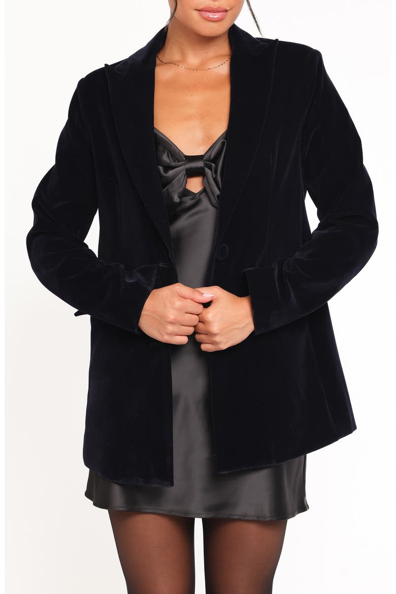 Clive Two-Button Velvet Blazer, Main, color, NAVY