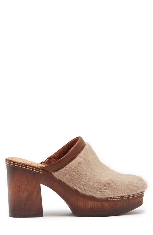 Korks Lori Faux Fur Slip-on Clog In Brown