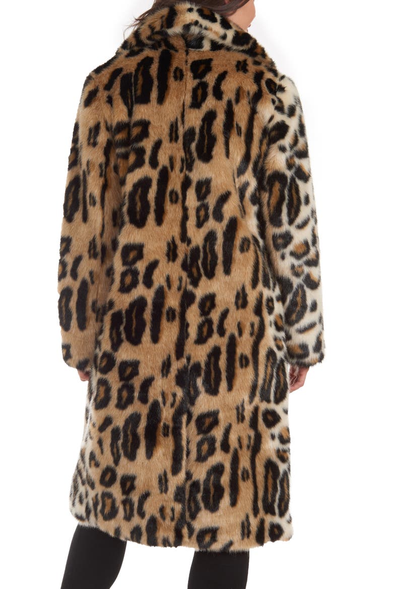 Faux Fur Coat, Alternate, color, LEOPARD