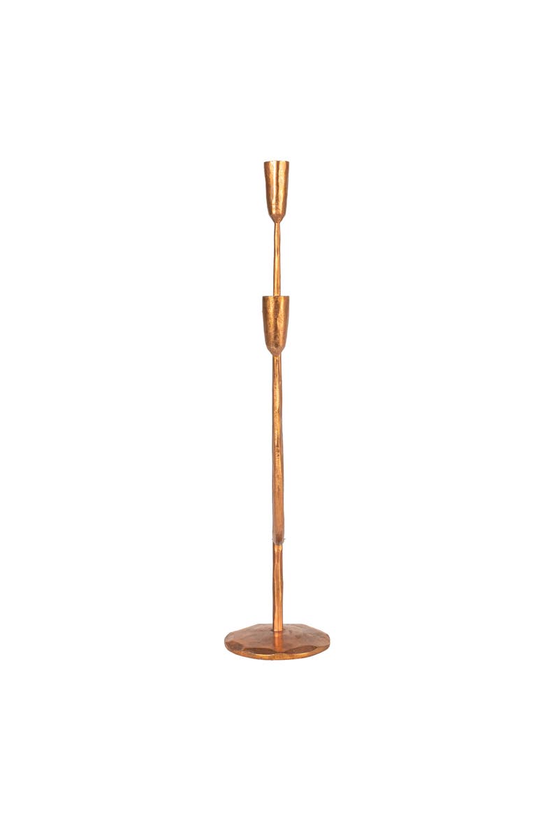 Hand-Forged Metal Candelabra, Antique Copper Finish, Alternate, color, Copper