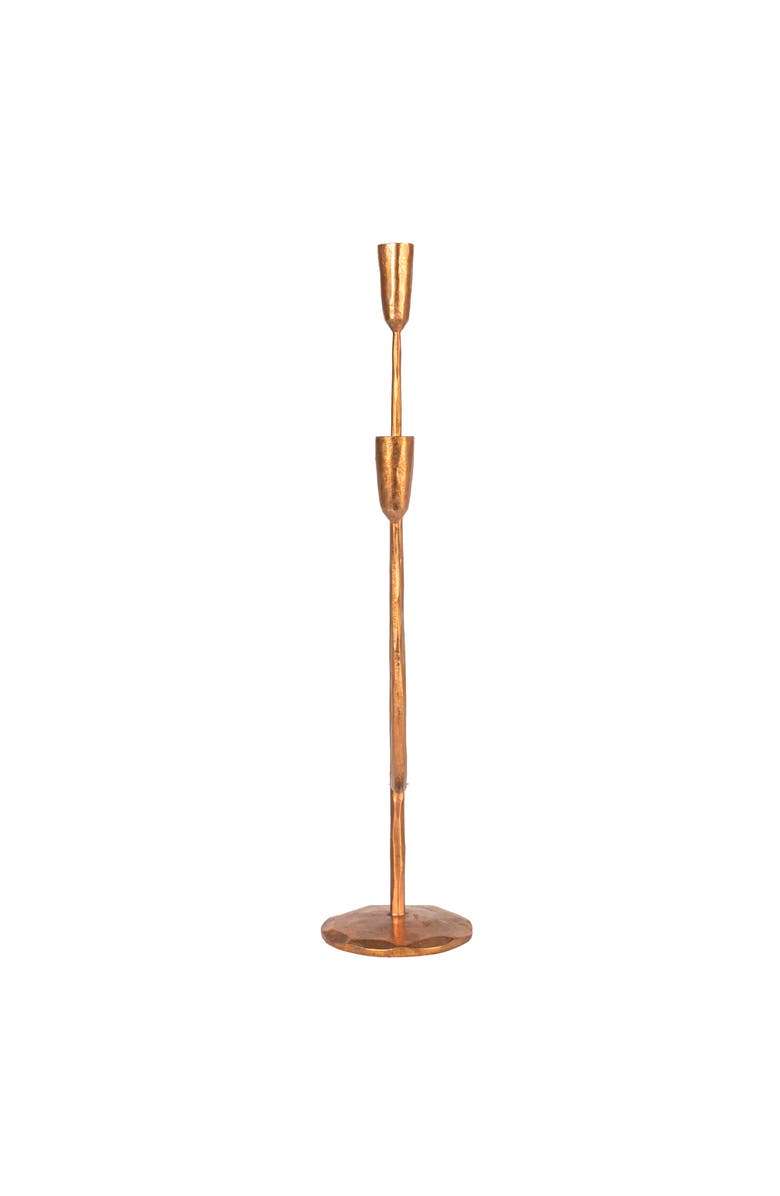 Storied Home Hand-Forged Metal Candelabra, Antique Copper Finish, Alternate, color, Copper