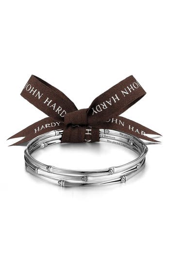John Hardy Bamboo Set Of Three Bangles In Silver