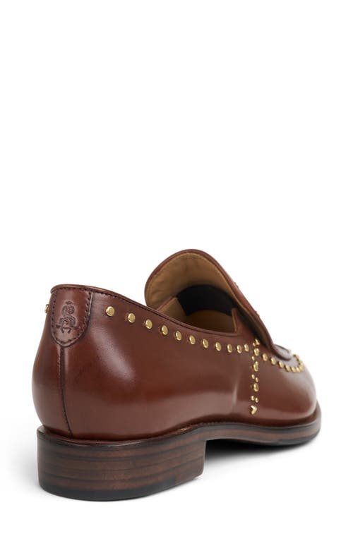 The Office Of Angela Scott Miss Cecilia Studded Loafer In Brown