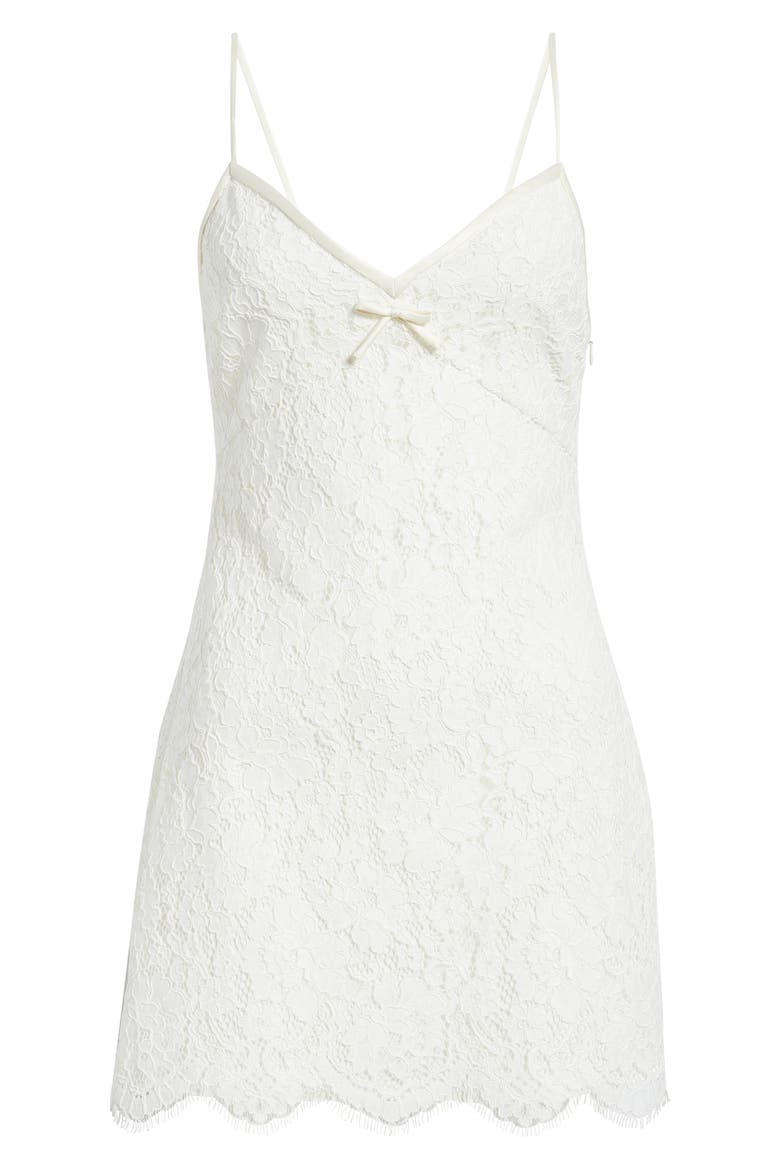 Petaline Floral Lace Cotton Blend Minidress, Alternate, color, IVORY
