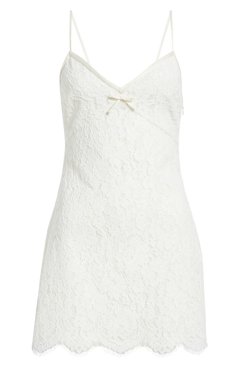 LoveShackFancy Petaline Floral Lace Cotton Blend Minidress, Alternate, color, 