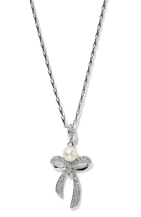 Eros Bow Cubic Zirconia Pendant Necklace