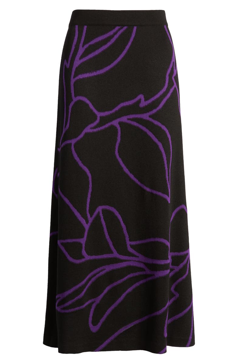 Ming Wang Abstract Floral Print A-Line Midi Skirt, Alternate, color, 