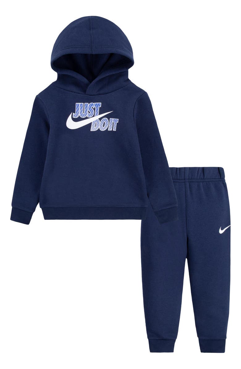 Nike Kids' Just Do It Fleece Hoodie & Pants Set, Main, color, Midnight Navy
