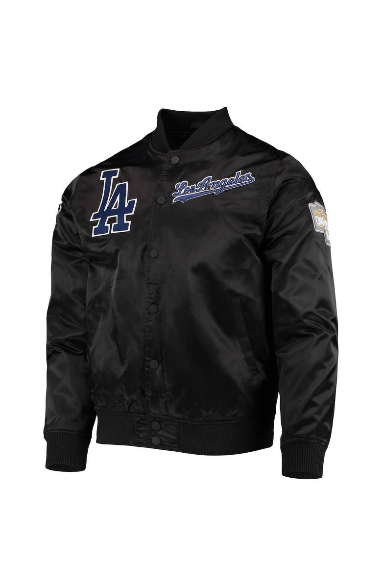PRO STANDARD Men's Pro Standard Black Los Angeles Dodgers Wordmark Satin Full-Snap Jacket, Alternate, color,