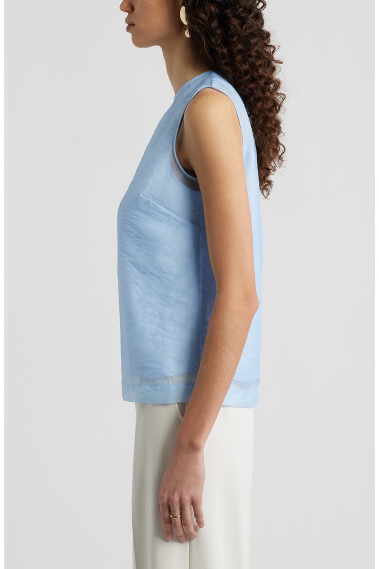 Sleeveless Organza Shell Top, Alternate, color, BLUE FLOATY