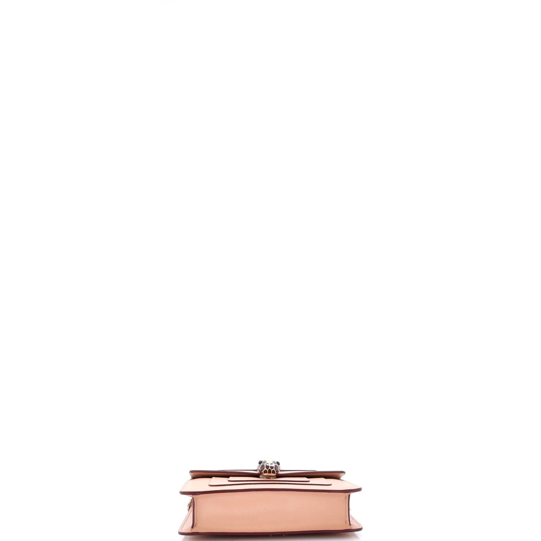 Serpenti Forever Square Shoulder Bag Leather Small, Alternate, color, White