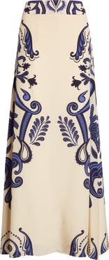 Johanna Ortiz Everywhere Floral Paisley Silk Crêpe de Chine Maxi Skirt