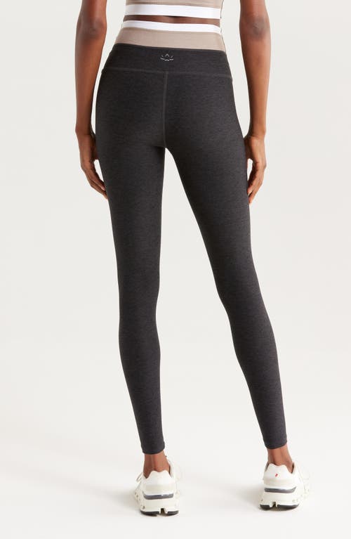 Beyond Yoga Space Dye Horizon Colorblock Ankle Leggings In Gray