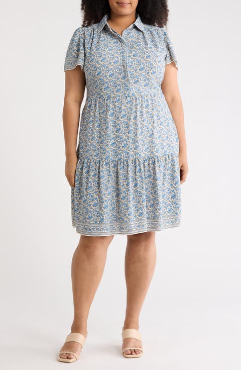 Short Sleeve Midi Dress (Plus)