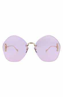 Gucci Novelty 65mm Oversize Round Sunglasses