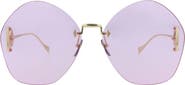 Gucci Novelty 65mm Oversize Round Sunglasses