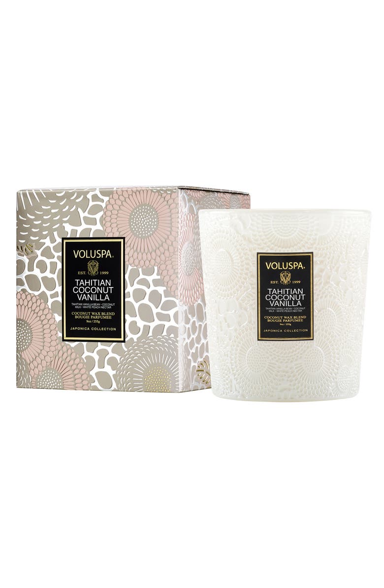 Voluspa Tahitian Coconut Vanilla Classic Candle, Main, color, Tahitian Coconut Vanilla