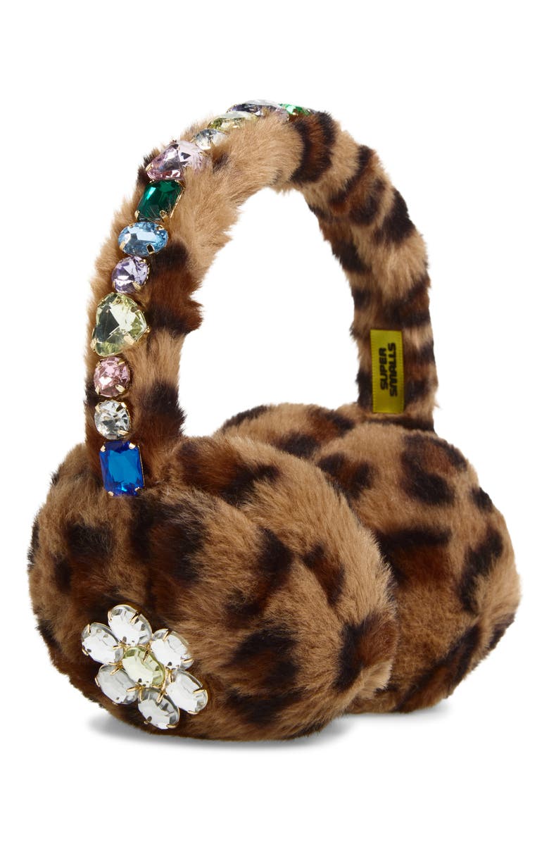 Super Smalls Kids' Jungle Bejeweled Earmuffs, Main, color, Brown Multi
