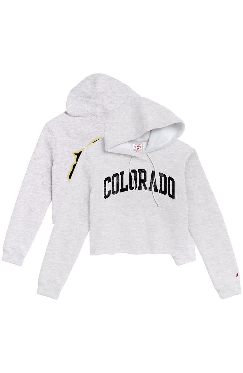 LEAGUE COLLEGIATE WEAR Women's League Collegiate Wear Ash Colorado Buffaloes 2-Hit 1636 Cropped Pullover Hoodie, Alternate, color, Ash