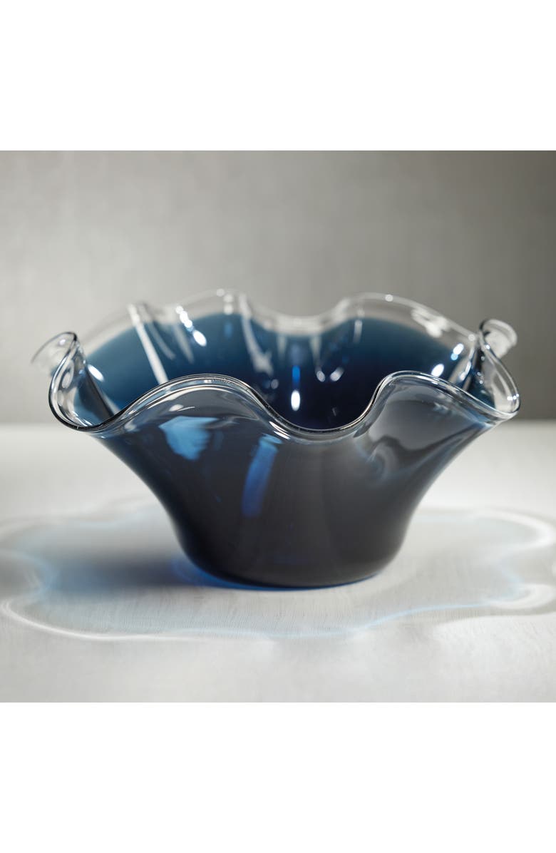 Zodax Vellerti Wave Glass Bowl, Alternate, color, Blue