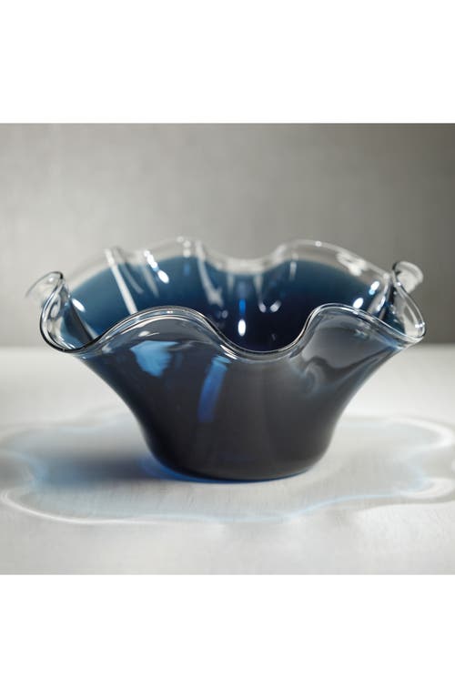 Zodax Vellerti Wave Glass Bowl In Blue