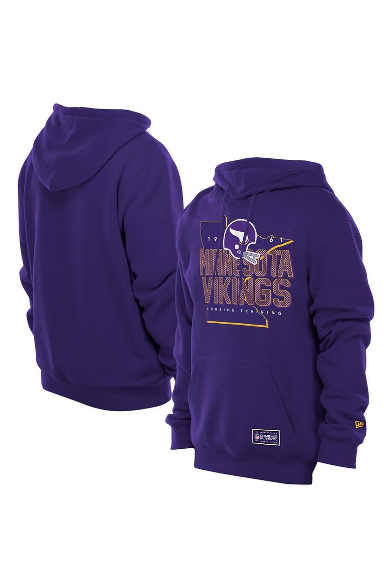 Men's New Era Purple Minnesota Vikings Combine Authentic Local State Throwback Hoodie, Main, color, Purple