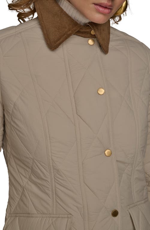 Donna Karan New York Water Resistant Quilted Barn Jacket In Neutral
