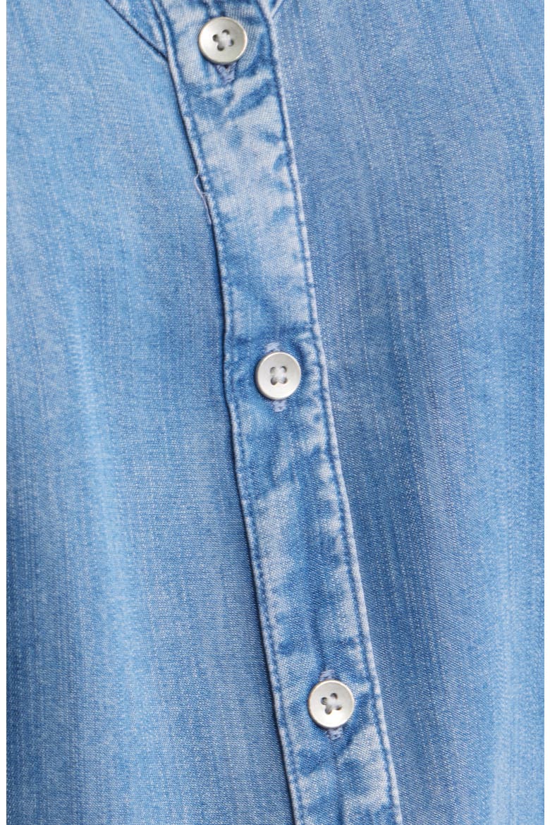Lida Short Sleeve Denim Button-Up Shirt, Alternate, color, MEDIUM WASH