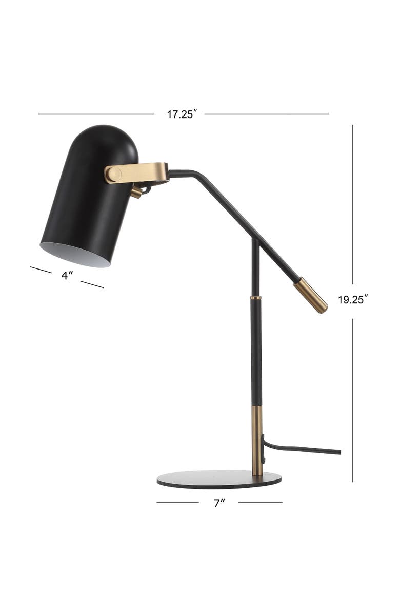 JONATHAN Y Edison 19.25" Metal LED Task Lamp, Black/Brass Gold, Alternate, color, Black/Brass Gold