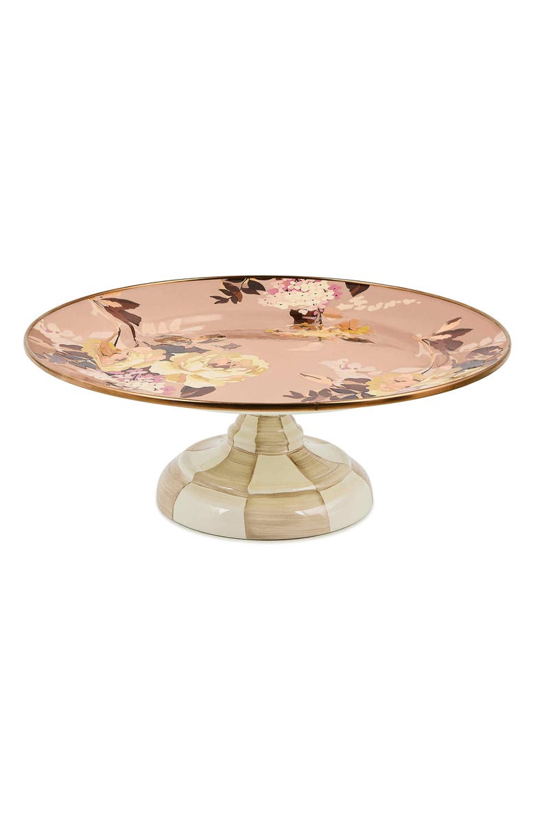 MACKENZIE CHILDS Wild Rose Mauve Small Pedestal Platter, Main, color, Mauve