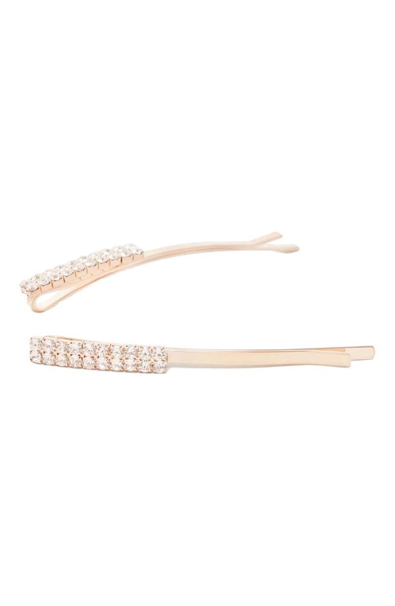 NUME Double Row Sparkle Hair Pin Set, Alternate, color, Rose Gold