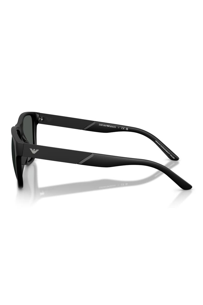 56mm Square Sunglasses, Alternate, color, MATTE BLACK / DARK GREY