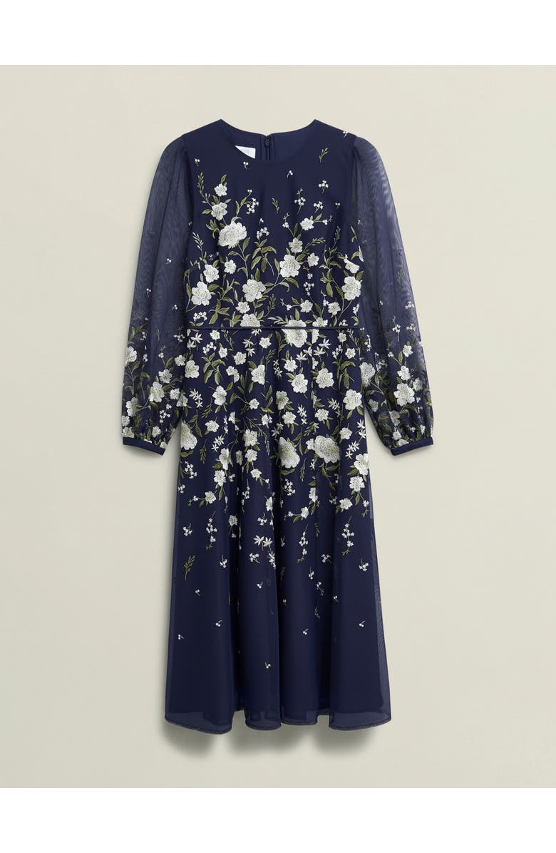 HOBBS LONDON Lois Embroidered Dress, Alternate, color, Midnight Yellow