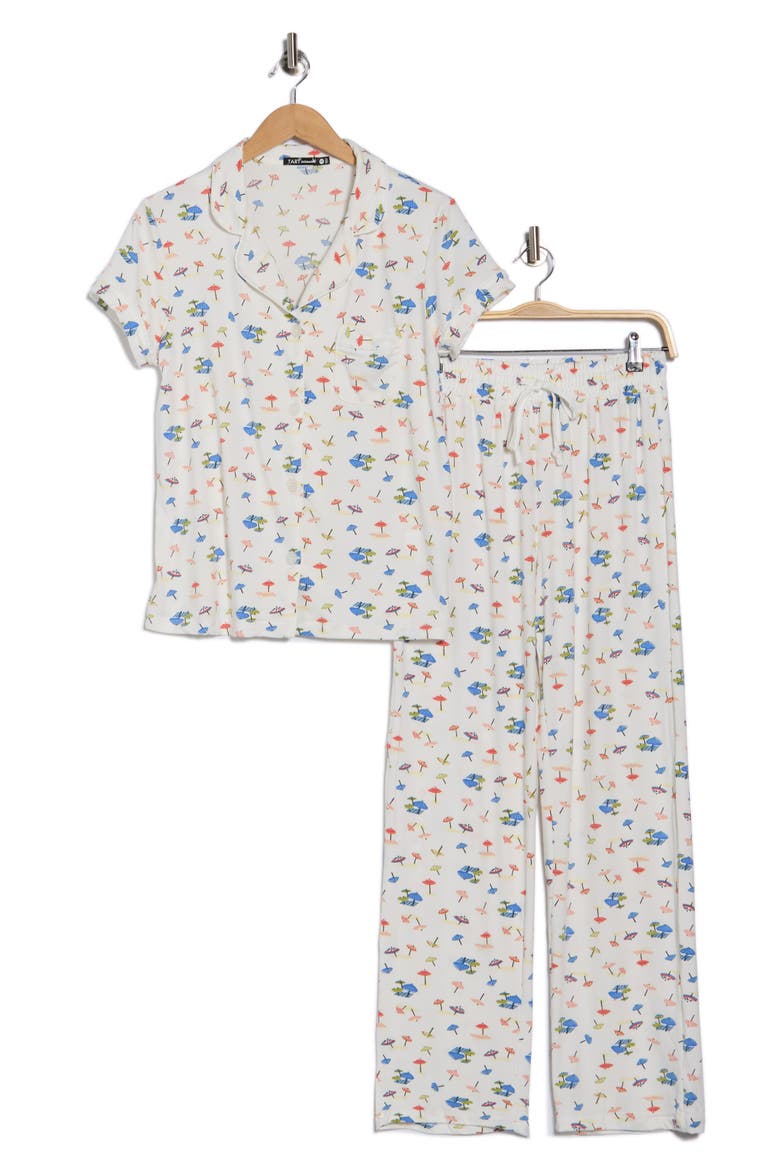 Ginnie Brushed Jersey Pajamas, Alternate, color, UMBRELLA PRINTS